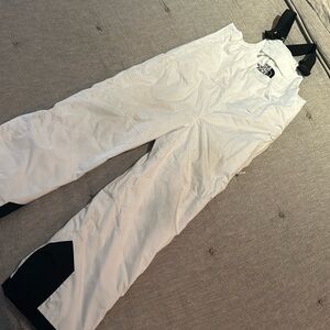 The North Face Kids LARGE White Bib Bibs Snowpants Skipants Ski Snowboard Size L